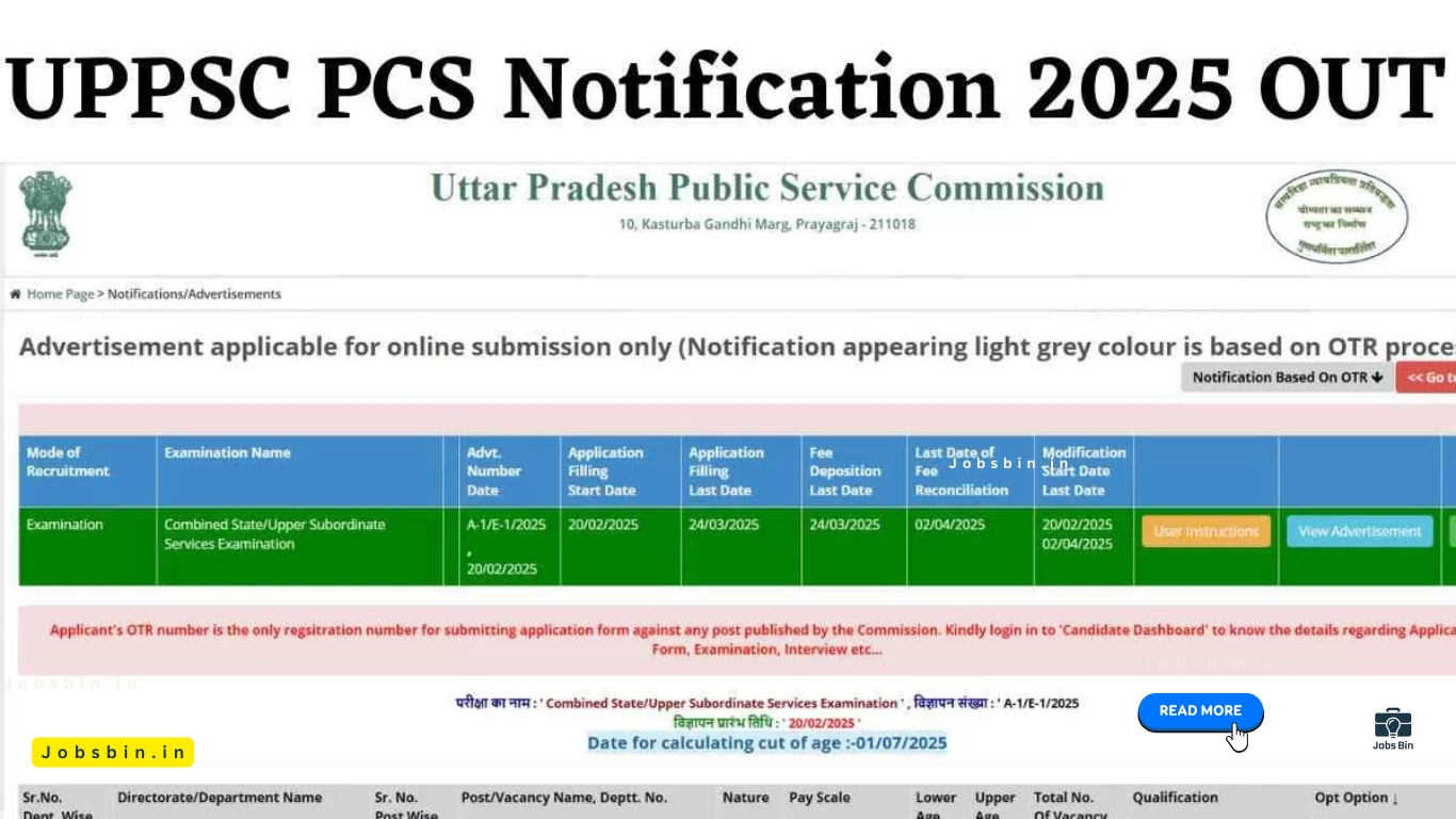 UPPSC PCS Recruitment 2025 | Notification Out for 200 Vacancies