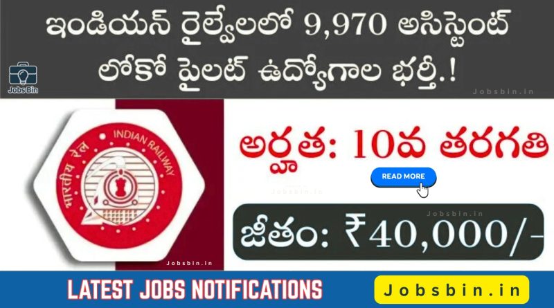 RRB రైల్వేలో 9900 అసిస్టెంట్ లోకో పైలట్ ప్రభుత్వం దోరణీ ఉద్యోగాలు | రైల్వే RRB ALP నోటిఫికేషన్ 2025 | తాజా రైల్వే ఉద్యోగాలు తెలుగులో