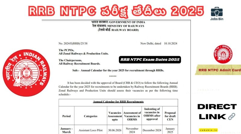 RRB NTPC పరీక్ష తేదీలు 2025: ఎప్పుడు, ఎక్కడ తనిఖీ చేయాలి |RRB NTPC Exam Dates 2025